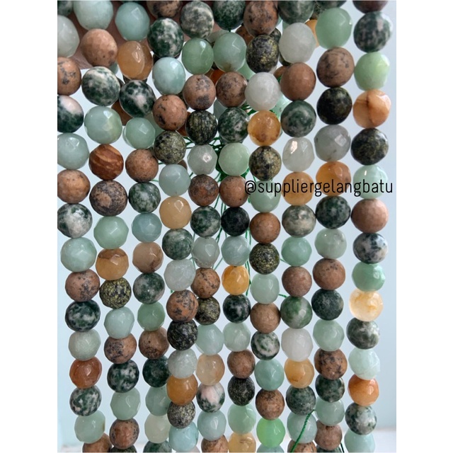 Batu MIX AVENTURINE INDIAN AGATE JASPER CUTTING 10mm natural BATU ALAM