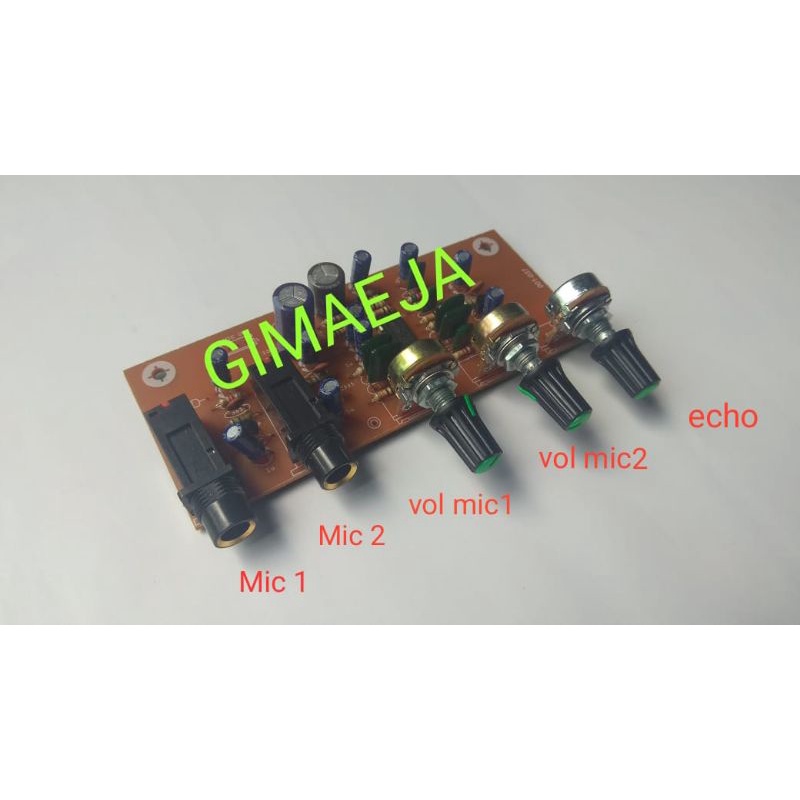 Penguat mic 2 channel plus echo