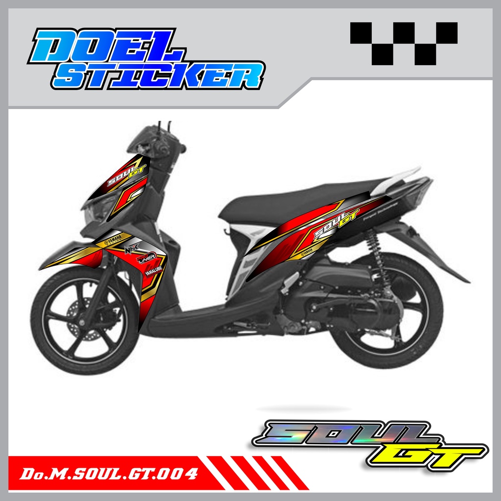 Sticker Striping Yamaha MIO SOUL GT List Variasi Hologram , Crome Doel 004