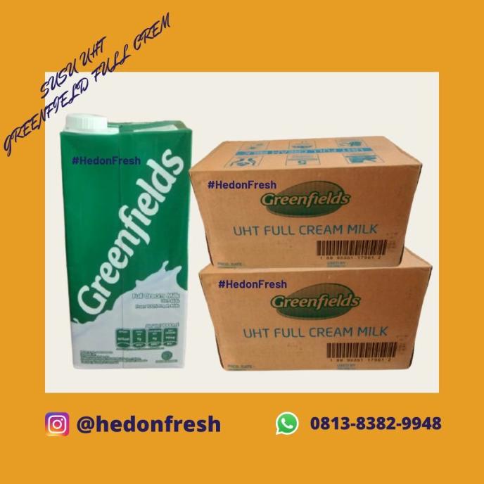 

BAYAR DITEMPAT Susu Greenfields UHT Full Cream 1 Liter isi 12 pcs Karton Dus