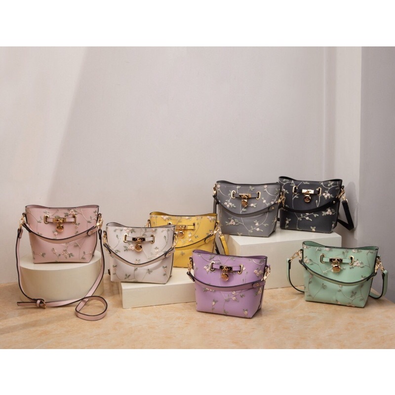 Tas Selempang Jimshoney Claryn Bag Jims Honey Original - Tas Fashion Slingbag 2in1 Tas Unik Floral