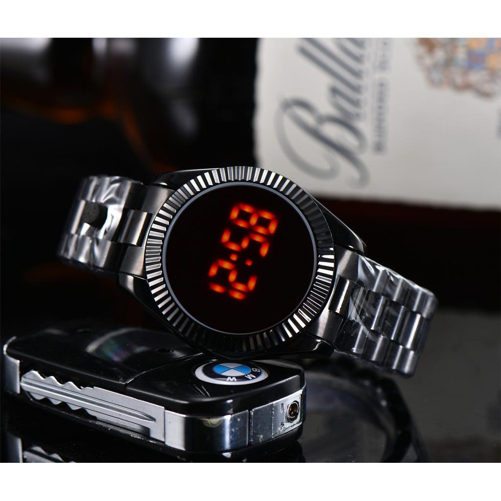 ✅Grosir Jam Senen -  Jam Tangan Digital LED Bulat / Jam Tangan Pria Wanita Unisex LED Premium Tali Rantai