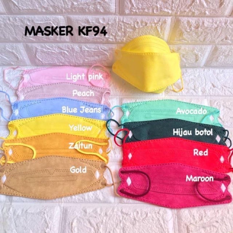 MASKER KF94 PUTIH HITAM MIX WARNA TERMURAH / MASKER KF 94 NON MEDIS NON WOVEN