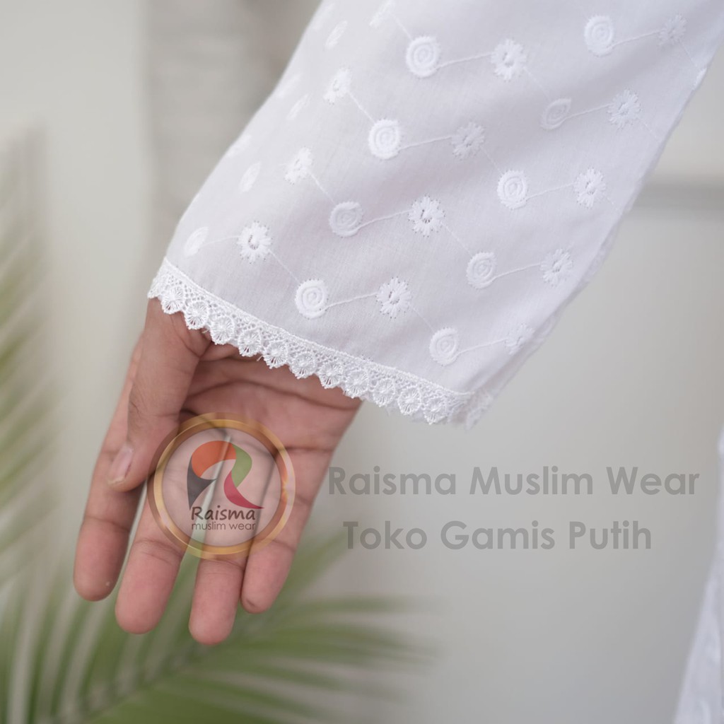 Raisma - Baju Ihrom Perlengkapan Umroh Haji Wanita Bahan Katun Ada Bukaan Knacing depan-2