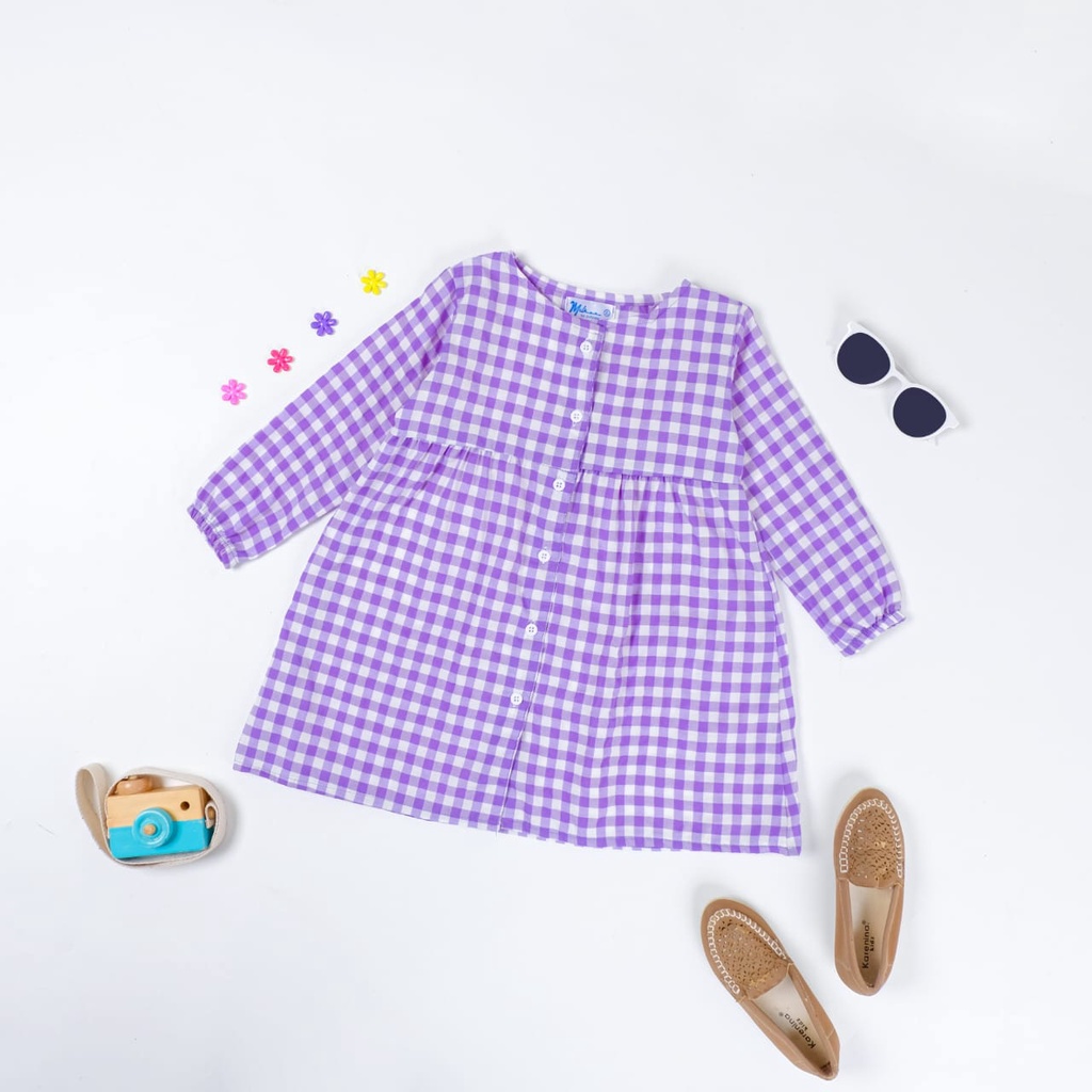 Zahra Dress Anak Perempuan Gempi Bahan Katun | Pakaian Anak Kekinian Umur 1 - 6 Tahun