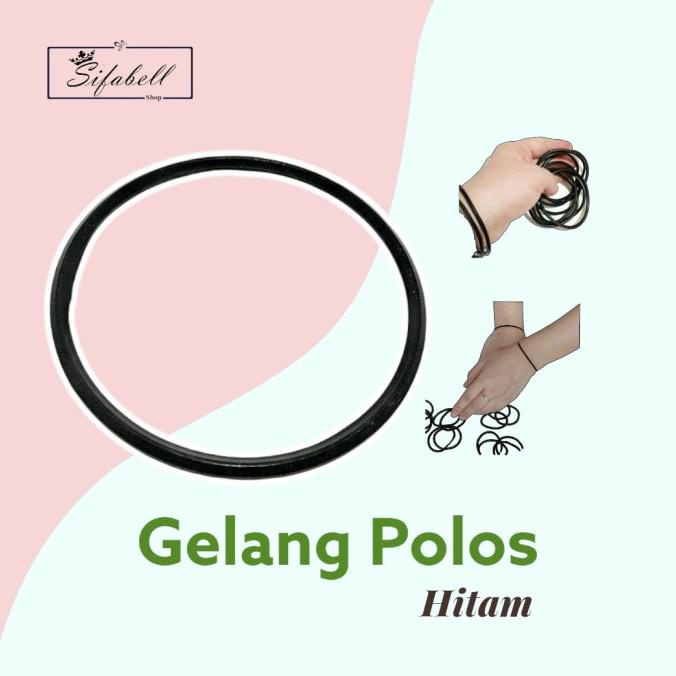 Gelang Karet Polos Hitam Gelang Pria Wanita Unisex Aksesoris Gelang