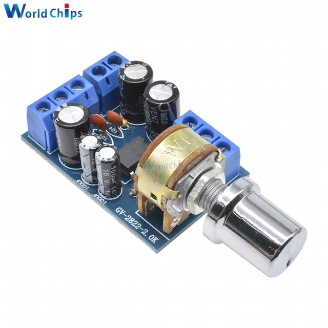 Audio Power Amplifier DC 1.8-12 V TDA2822M Modul Penguat Audio 2x1 W Dual Channel Stereo Potensio