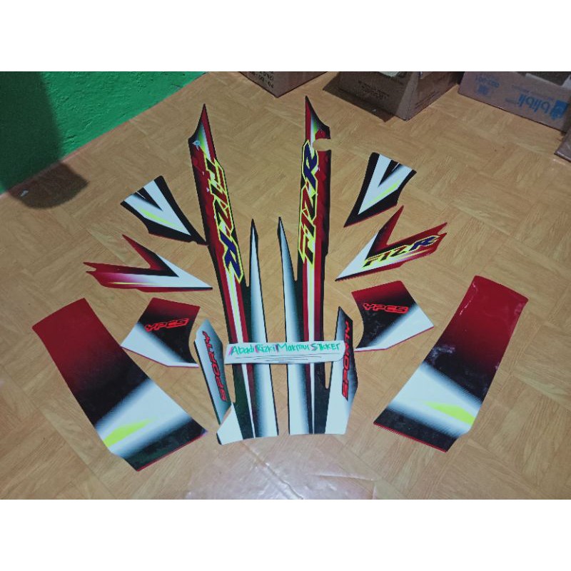 Striping stiker Polet Fizr F1Zr Hitam merah hitam sporty 2003 full set kualitas seperti Ori grade A