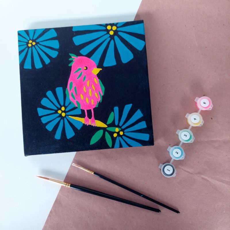

Paint by Number Kit [DIY Painting Kit] - Pink Bird