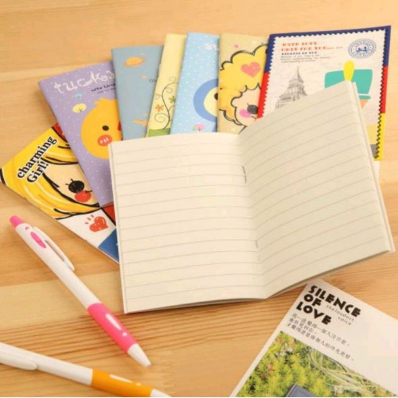 Buku Tulis Mini Motif Kartun Cartoon Mini Note Book Buku Catatan Memo