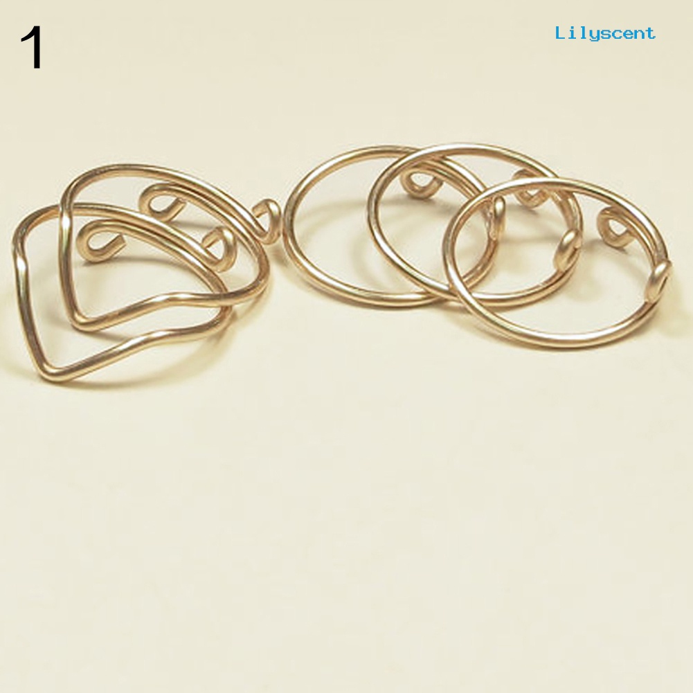 5pcs / Set Cincin Knuckle Bahan Alloy Untuk Wanita