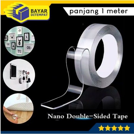 Nano Double Tape Transparant 1M Double Selotip Isolasi Tapi Dua Sisi Murah Serbaguna