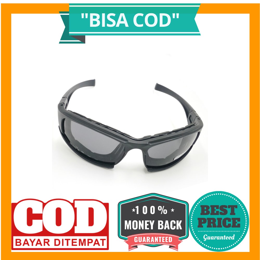 BISA COD Daisy X7 Kacamata Sepeda dengan 4 Lensa - Black