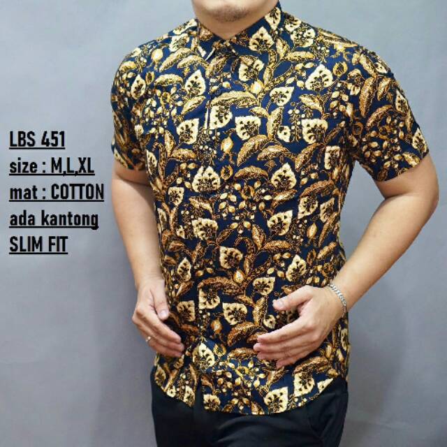 Promo Baju Kemeja Motif Slimfit Lengan Pendek Fashion Pria Lbs 451 eLpDERtYm6XKz