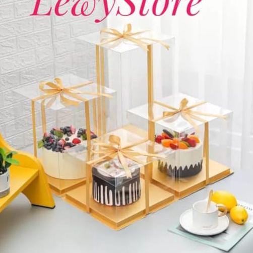 

[KODE PRODUK 0HK0N6466] Cake Box Mika Dus Kue Kotak Kue 22x22 cm Tutup Transparant PET