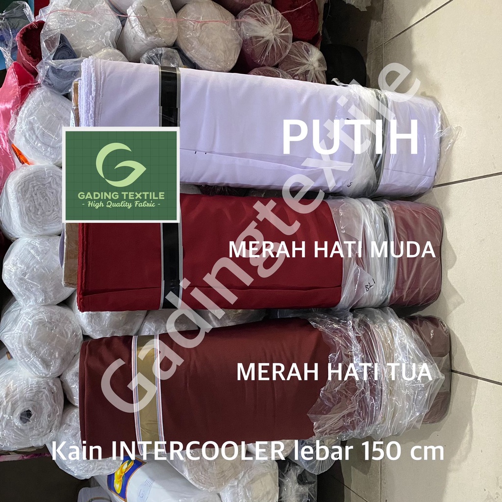 ( per setengah meter ) Kain seragam twill drill high twist INTERCOOLER lebar 150 cm meteran bahan celana rok baju atasan bawahan seragam sekolah KULOT TUNIK pakaian dinas almamater topi jas blazer blaser blouse dasi printing sublime sublim hordeng gorden