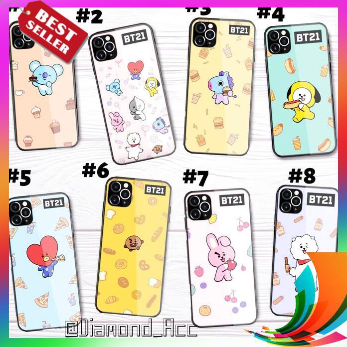 【TERBARU】 PREMIUM Case Hp Glass MOTIF BT21 BTS 7 SAMSUNG GALAXY A6 2018