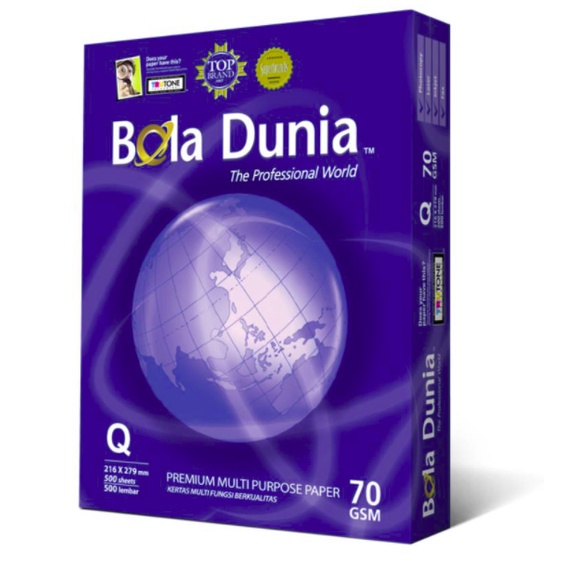 

Kertas Printer Bola Dunia Quarto 70gram [Per Rim]