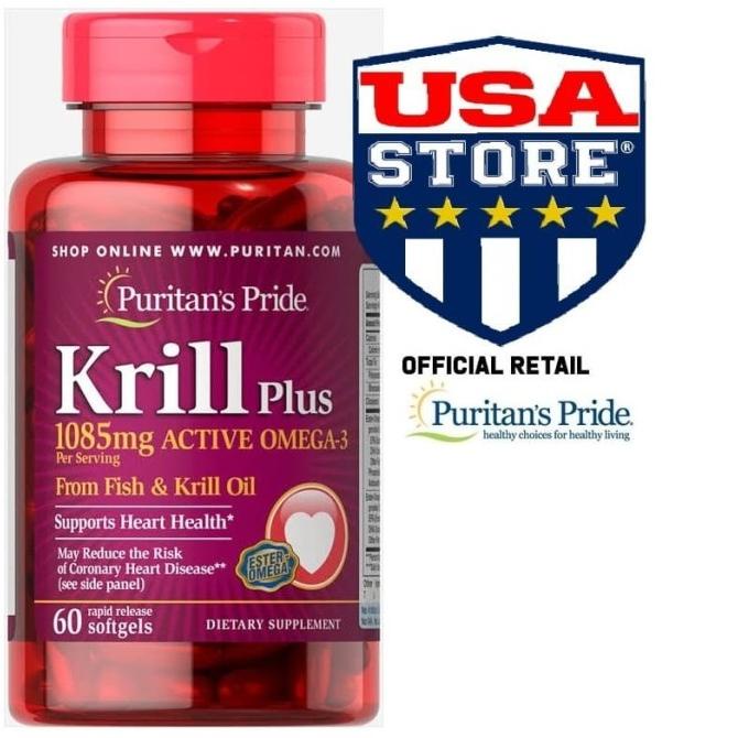 PURITAN KRILL PLUS Active Omega 3 Fish Oil Krill Oil PURITAN'S PRIDE Lc