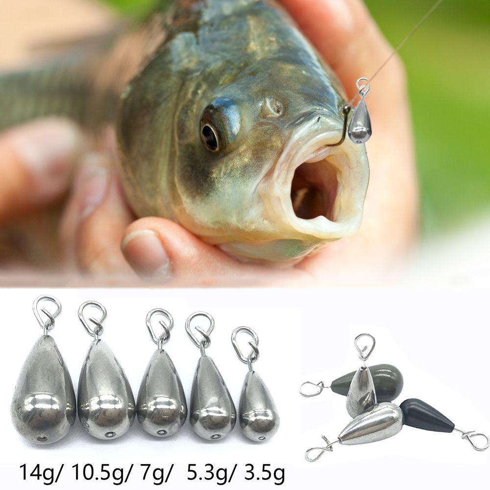 Chookyy Fishing Sinkers Tungsten 3.5 /5.3 /7 /10.5 /14g Water drop Tungsten Fastach Sinker Entertainment Konektor Kait Berat Tambahan