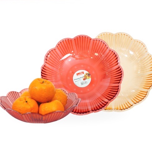 Tempat Buah &amp; Makanan lainnya / Piring Serbaguna / PET Fruit Plate Modern Style / Warna Random