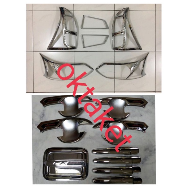 paket lengkap garnish outer handle tank cover grand avanza 2015 hitam chrome