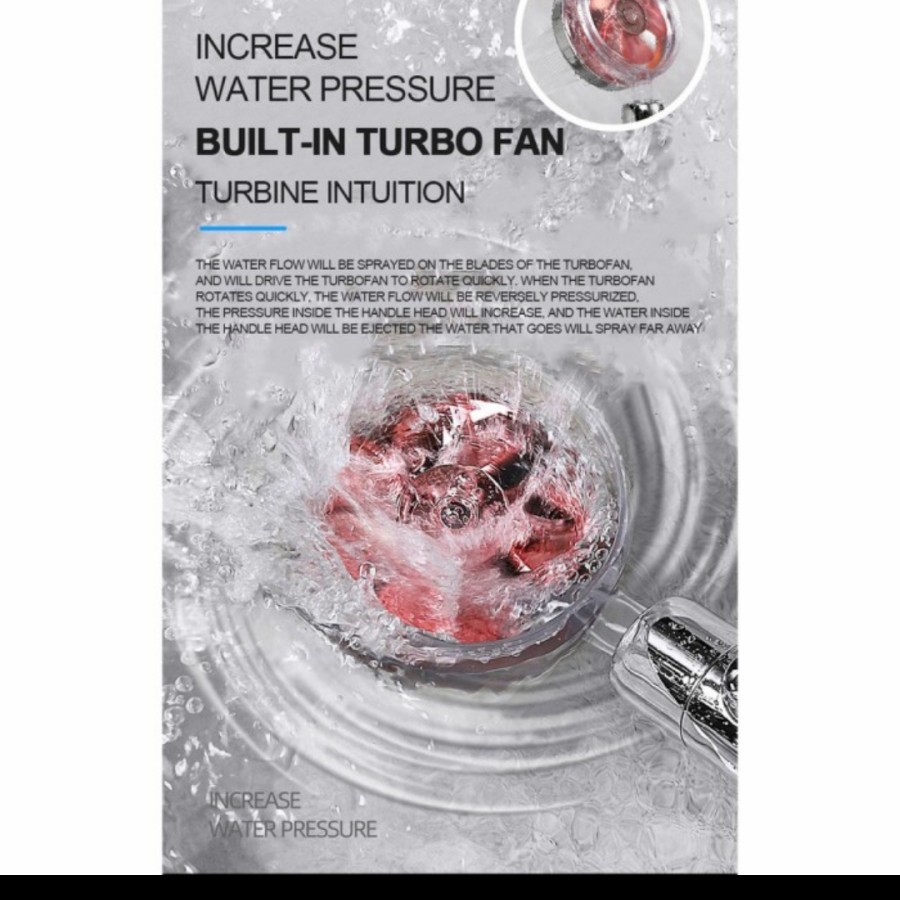 Shower On Off Turbo Fan Head Spa Ion 360 Alat Kamar Mandi Jet PancuranC