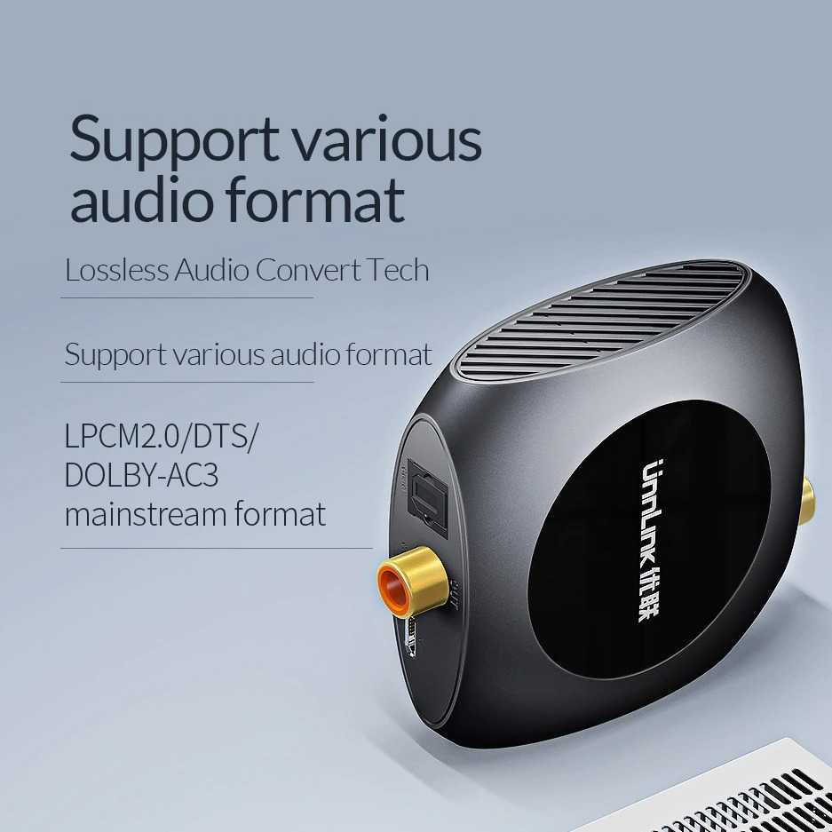 IDN TECH - Unnlink Konverter Audio Toslink Coaxial to RCA + Coaxial Cable UN0073