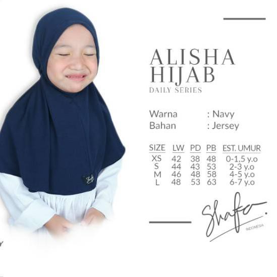 p-00 JILBAB ANAK / ALISHA HIJAB / DAILY SERIES by Shafa Indonesia *