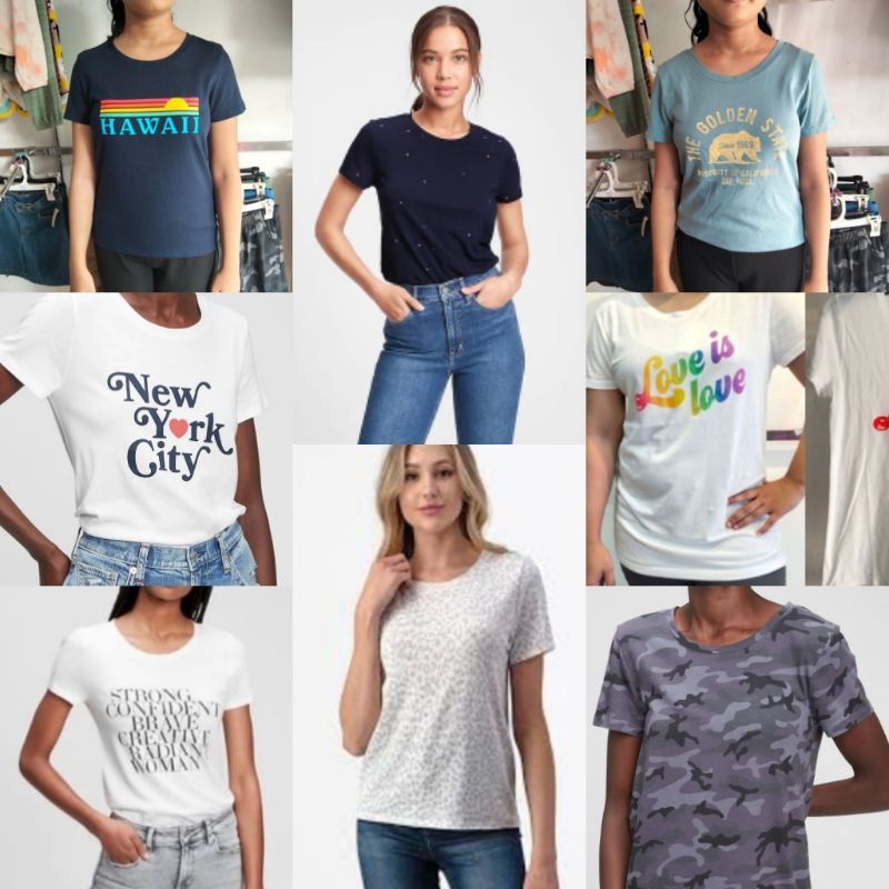 Kaos Wanita *New GAP Casual T-shirt Fav Crewneck