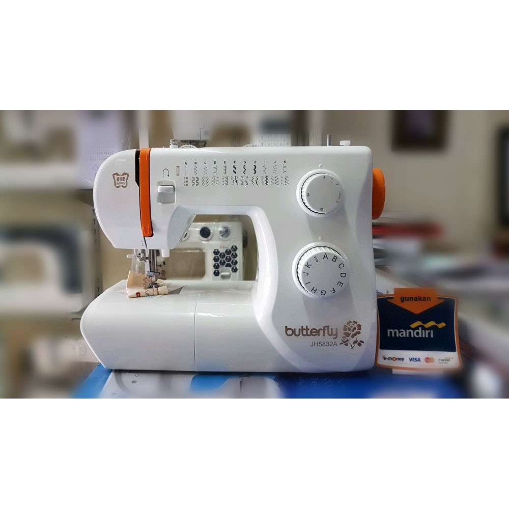 Mesin Jahit Portable Butterfly 5832A - Orange Putih