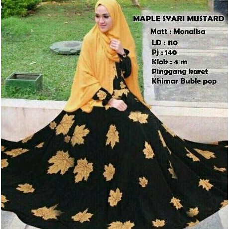 JUAL syari maple hitam,setelan muslim wanita,gamis set murah terbaru butik FREE ONGKIR