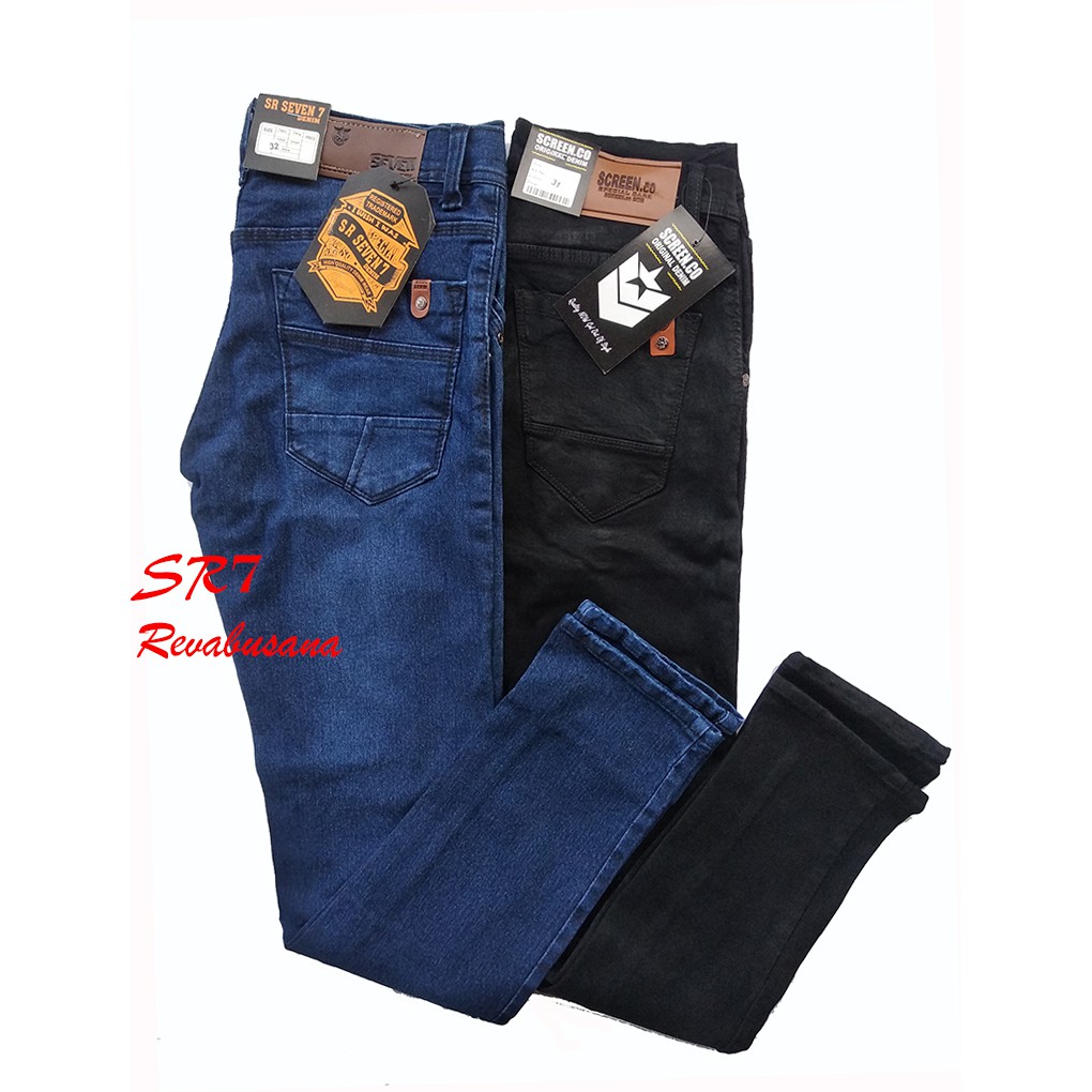 Celana Jeans Pria Panjang Model Slim Bahan Halus Tebal