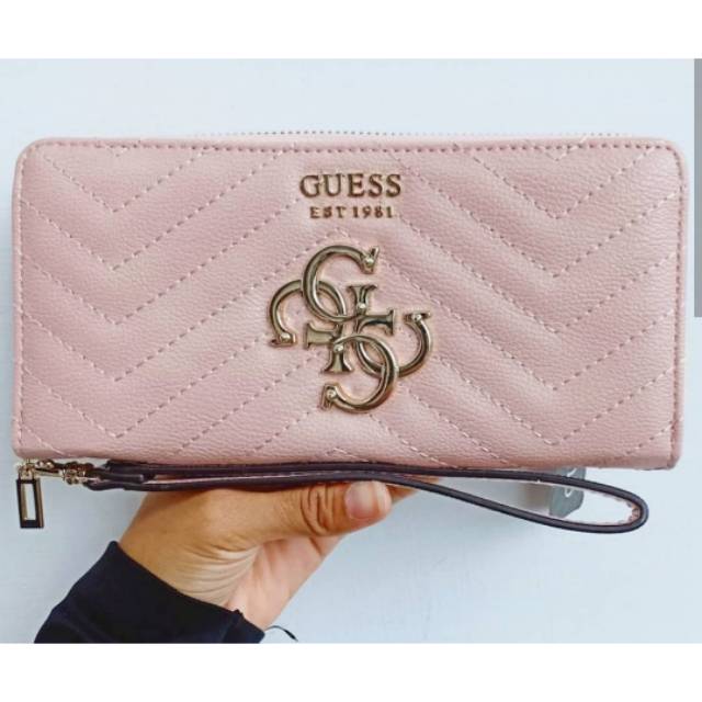 Dompet Original guess violet zip wallet