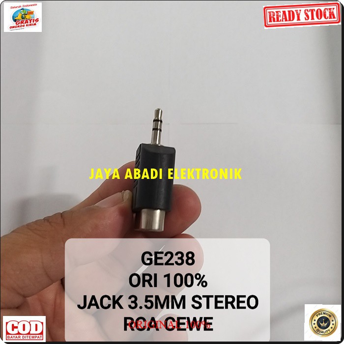 G238 Jack 3,5 mm cowo jek rca cewe adapter konektor sambungan splitter audio sound extension penyambung suara headset headphone converter female male canon aux dvd ampli stereo G238  Harga adalah satuan  JACK 3,5 MM COWO DAN RCA CEWE  BISA DIPAKA