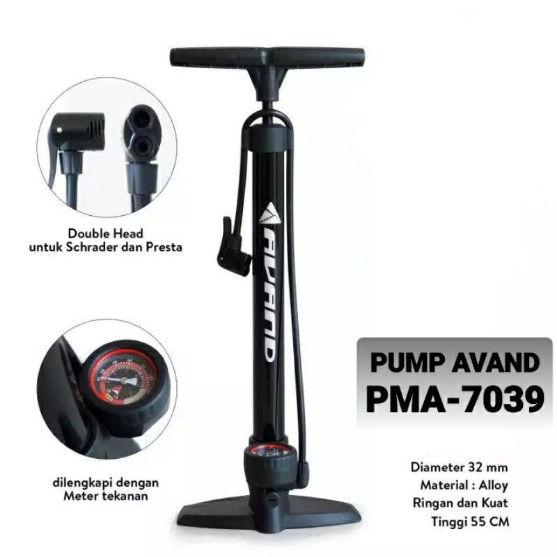 Pompa Sepeda Avand 7039 Hand Pump Pompa ban sepeda merk avand