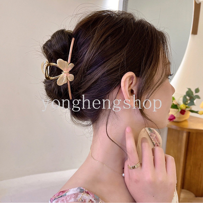 Jepit Rambut Model Butterfly Hiu Besar Bahan Logam Gaya Elegan Untuk Wanita