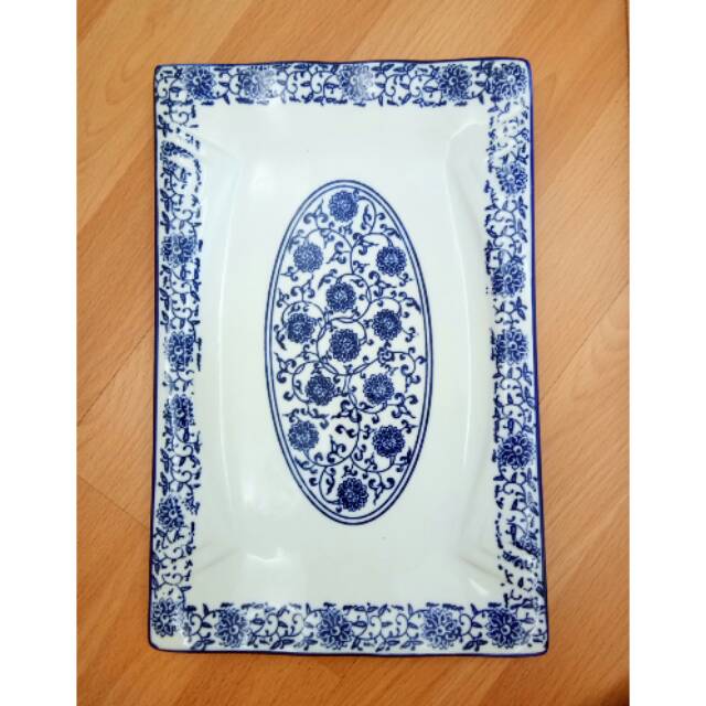 Piring saji Sayur Cantik persegi  panjang  Keramik  Porcelain 