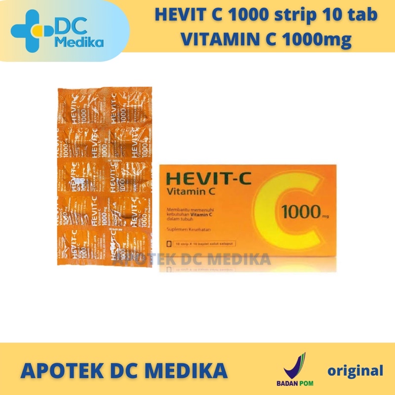 Hevit C 1000 Strip 10 tablet / Vitamin C 1000 mg / Vitamin C / Vitamin daya tahan tubuh