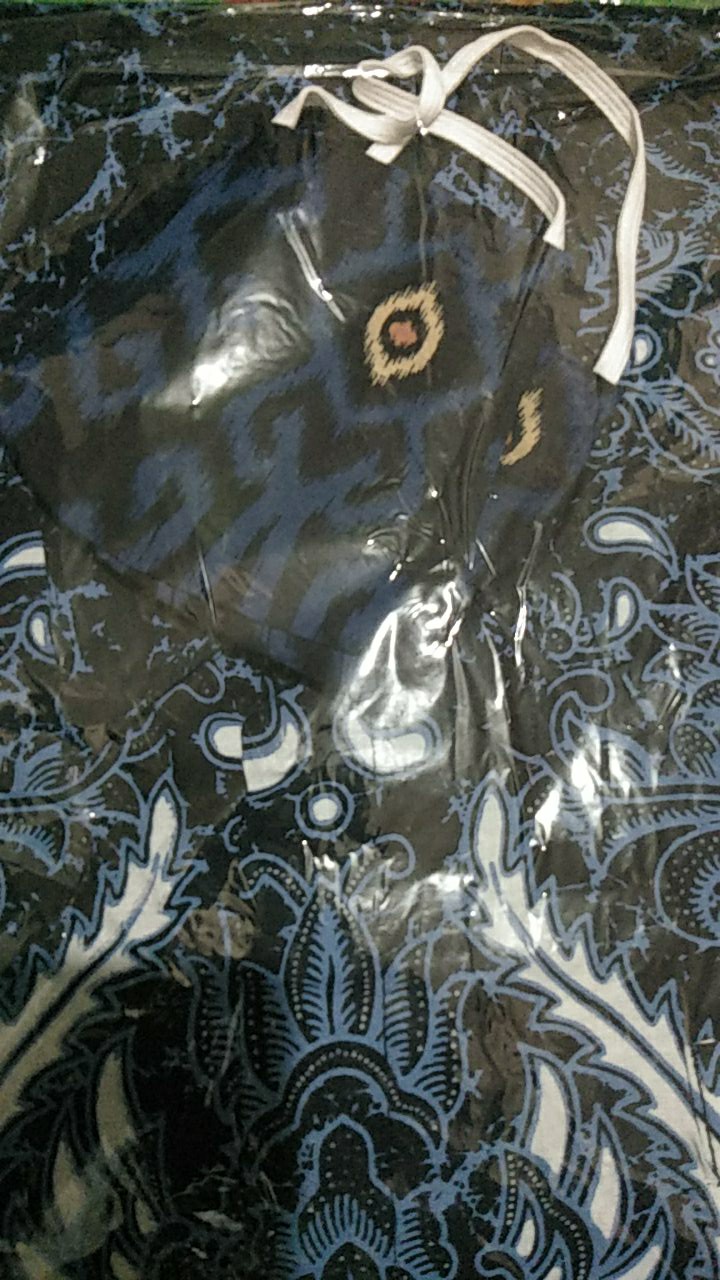 Kemeja Batik Pria Full Furing Lengan Panjang Katun Halus Sragenan Motif Banu Saka Biru