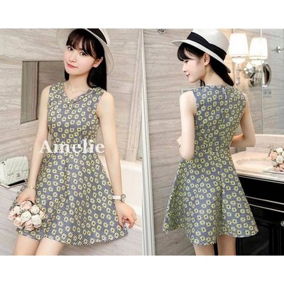 TURUN HARGA Dress Import Sexy Party Mini Gaun Pesta Bunga Korea Pink Green Blue Wanita Murah