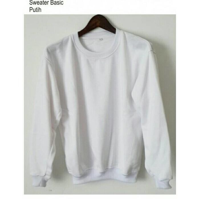Sweater Polos Murah Cowok Cewek Basic Oblong Putih Switter Couple Best Quality