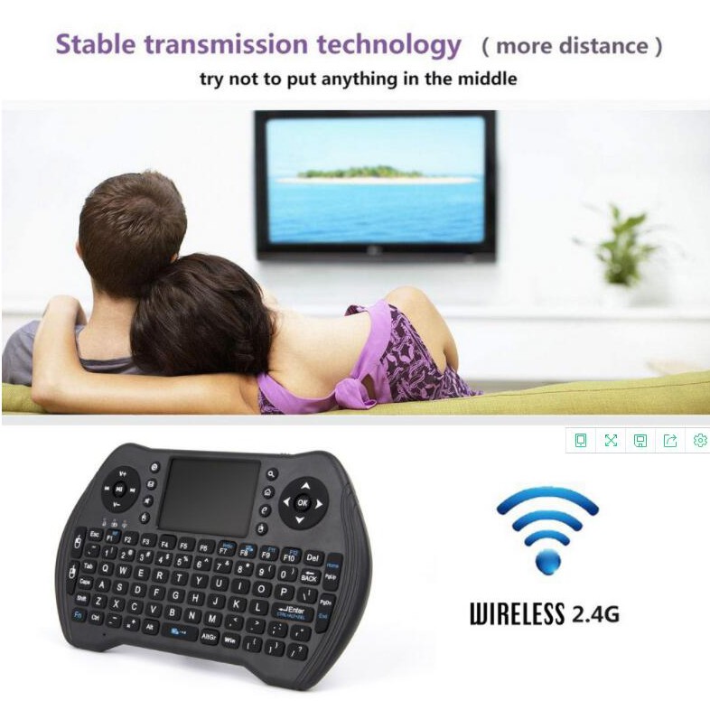 Keyboard Wireless 2.4GHz with Touchpad - MT10 - Black / Keyboard Smart TV