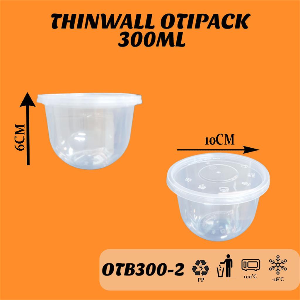 Thinwall Otipack Bowl 300ML/ Thinwall Bulat/Mangkok OTB300-2 Isi 25PCS