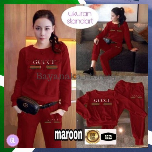 Stelan Olahraga Wanita GUCCI Lengan Panjang Baju Jogging Senam Run Terlaris