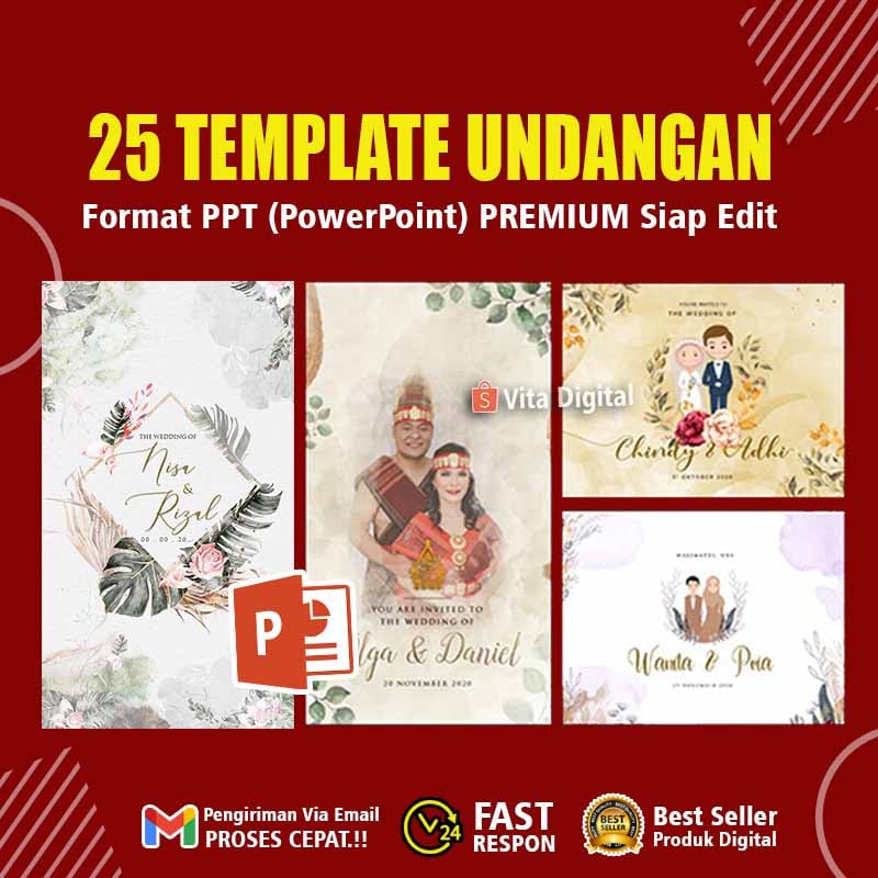 Template Undangan Digital Premuim Video Format PPT