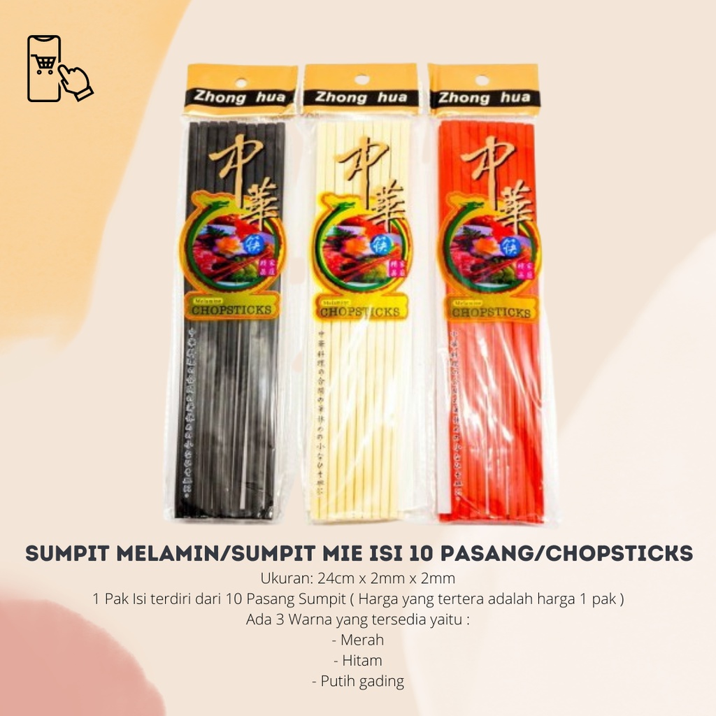 Sumpit Melamin/Sumpit Mie isi 10 pasang/Chopsticks