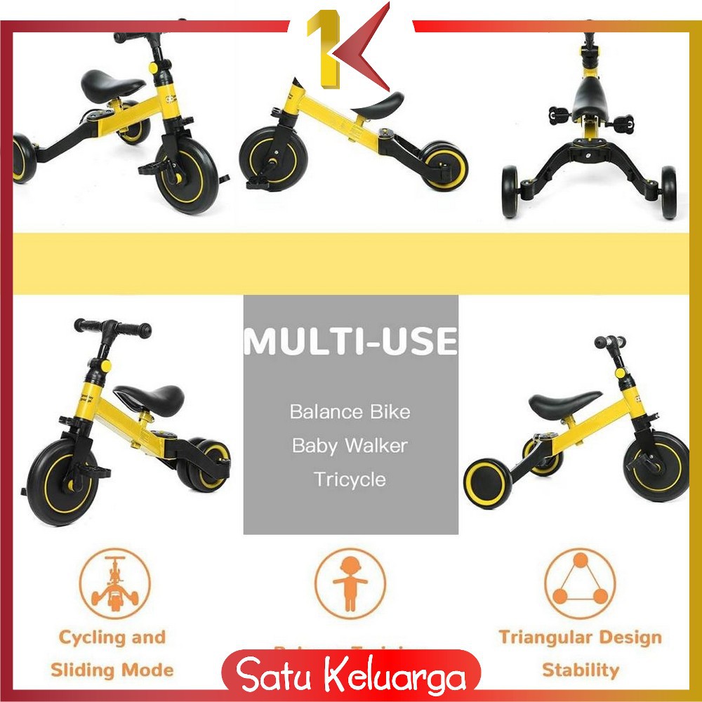 SK-M97 Mainan Sepeda Anak 3 Roda 2in1 Sepeda Keseimbangan Anak Balance Bike Ride On Anak Push Bike-1