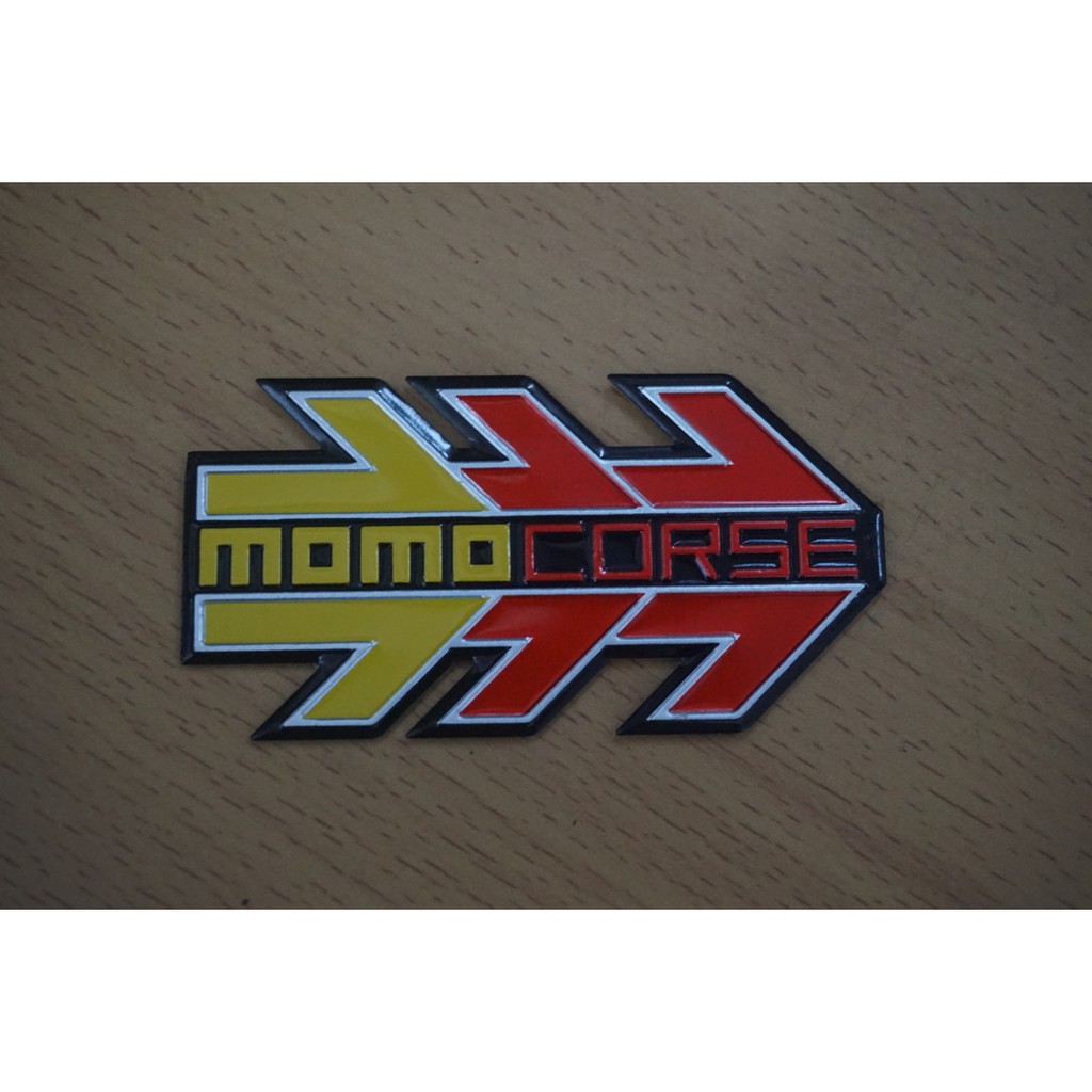 EMBLEM LOGO MOMO CORSE KUNING MERAH