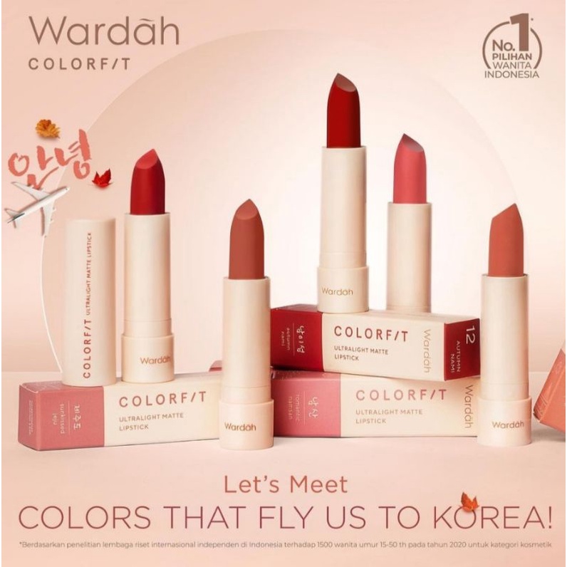 lipstick wardah colorfit edisi korea/gincu/lipstick ringan
